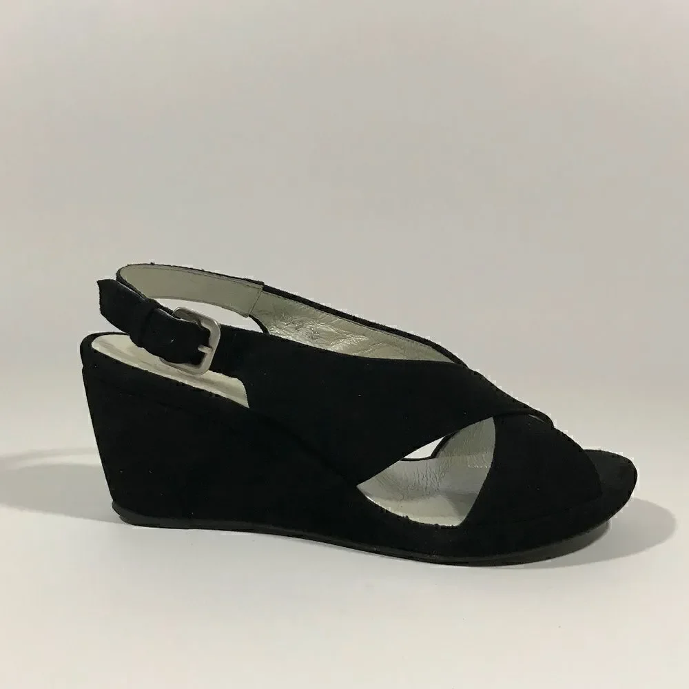 Cesare Gaspari Lightweight Suede Slingback Wedges